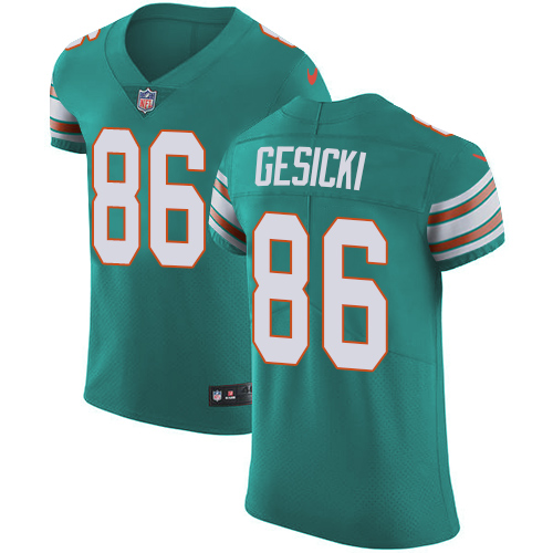 Nike Dolphins #86 Mike Gesicki Aqua Green Alternate Men's Stitched NFL Vapor Untouchable Elite Jersey